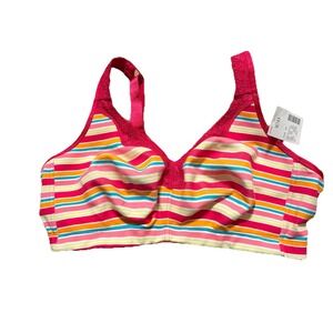 SERENADA Size 42D NWT Full Coverage Cotton Knit Wireless Bra #11070135 Pink NEW‎